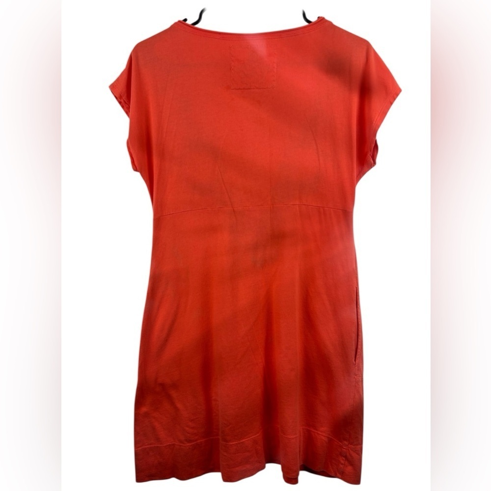 Johnny Was Embroidered Soft Orange Tunic Dress Size S Pockets V-neck Floral - Picture 4 of 13